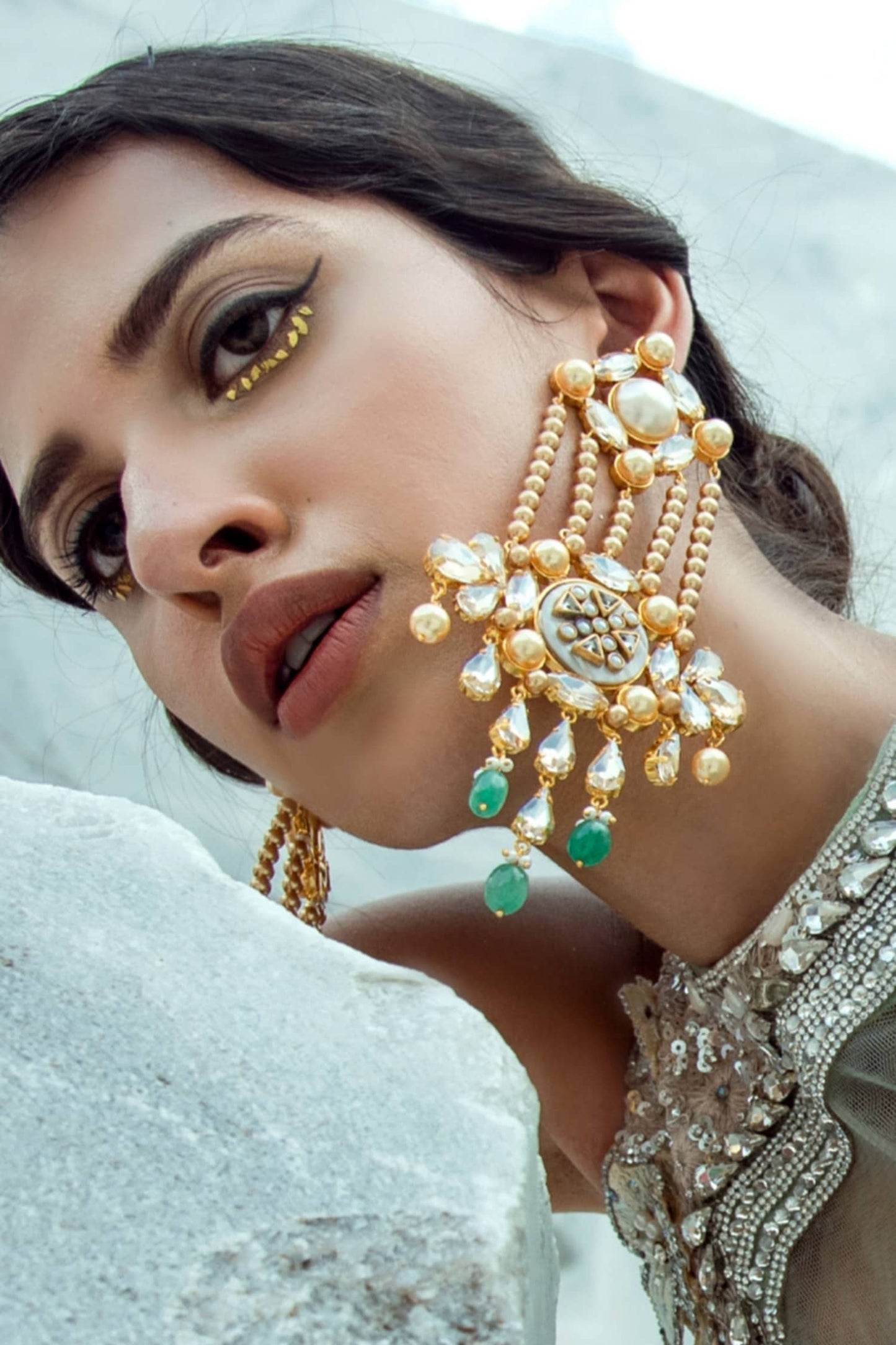Stone Long Earrings 