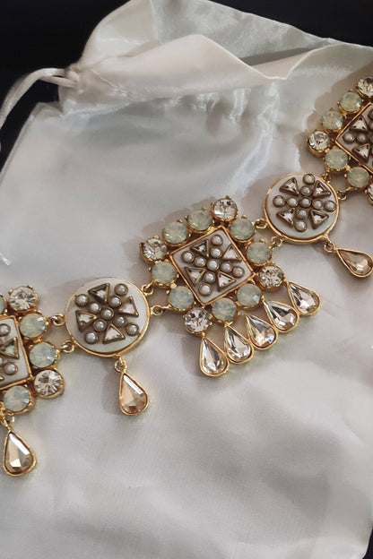 Gold Crystal & Kundan Choker 
