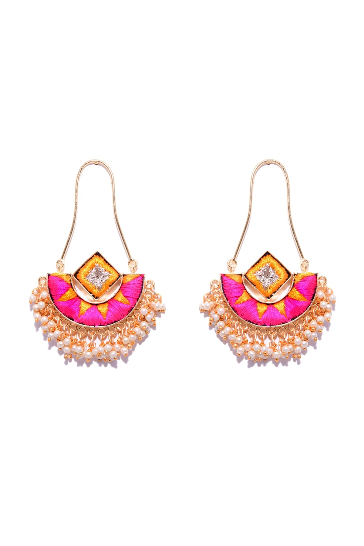 Matte Gold Finish Chandbali Earrings