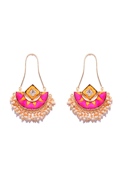 Matte Gold Finish Chandbali Earrings