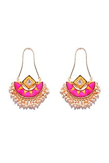 Matte Gold Finish Chandbali Earrings