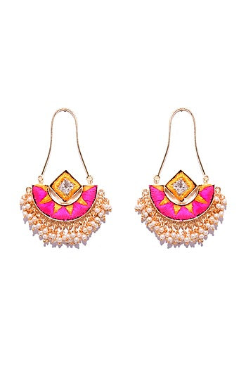 Matte Gold Finish Chandbali Earrings