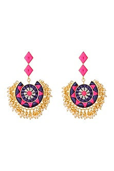 Matte Gold Finish Chandbali Earrings