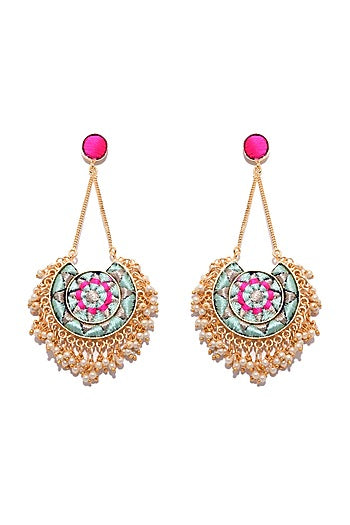 Matte Gold Finish Long Chain Earrings