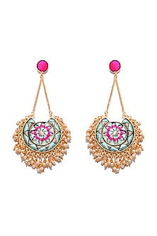 Matte Gold Finish Long Chain Earrings