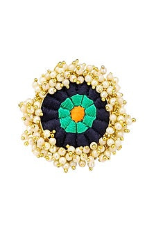Matte Finish Three Toned Silk Thread Ring