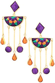 Matte Finish Geometric Dangler Earrings