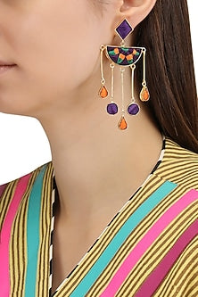 Matte Finish Geometric Dangler Earrings