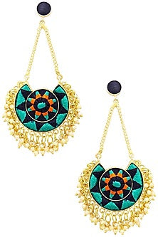 Matte Finish Round Dangler Earrings