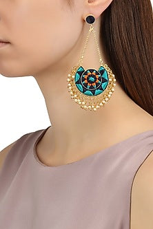Matte Finish Round Dangler Earrings