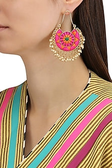 Matte Finish Round Silk Thread Earrings