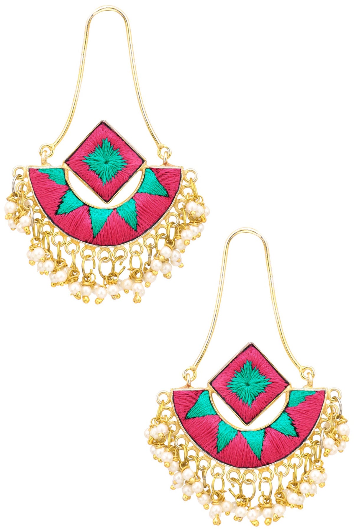 Matte Finish Two Toned Dangler Earrings