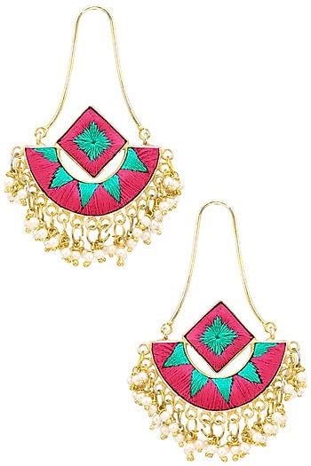 Matte Finish Two Toned Dangler Earrings
