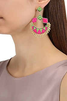 Matte Finish Silk Thread And Trinklets Earrings