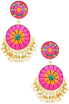 Matte Finish Circular Dangler Earrings