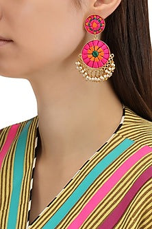 Matte Finish Circular Dangler Earrings