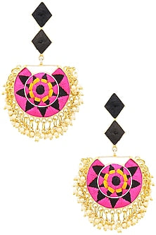 Matte Finish Two Toned Silk Thread Earrings