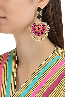 Matte Finish Two Toned Silk Thread Earrings