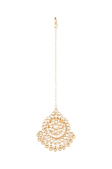 Gold Finish Kundan Maang Tikka