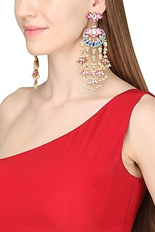 Gold Plated Lotus Dangler Earrings