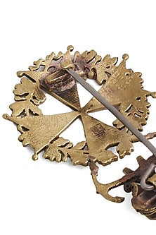 Antique Gold Finish Army Inspired Brooch