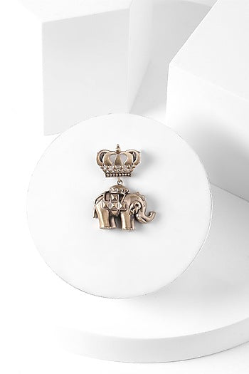 Antique Gold Finish Elephant Brooch