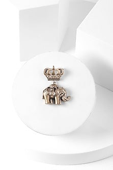 Antique Gold Finish Elephant Brooch