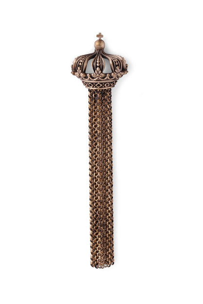 Antique Gold Finish Edward Dangling Chain Brooch