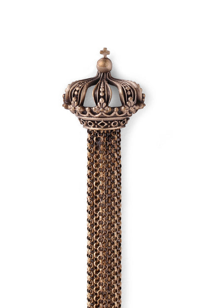 Antique Gold Finish Edward Dangling Chain Brooch