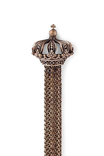 Antique Gold Finish Edward Dangling Chain Brooch