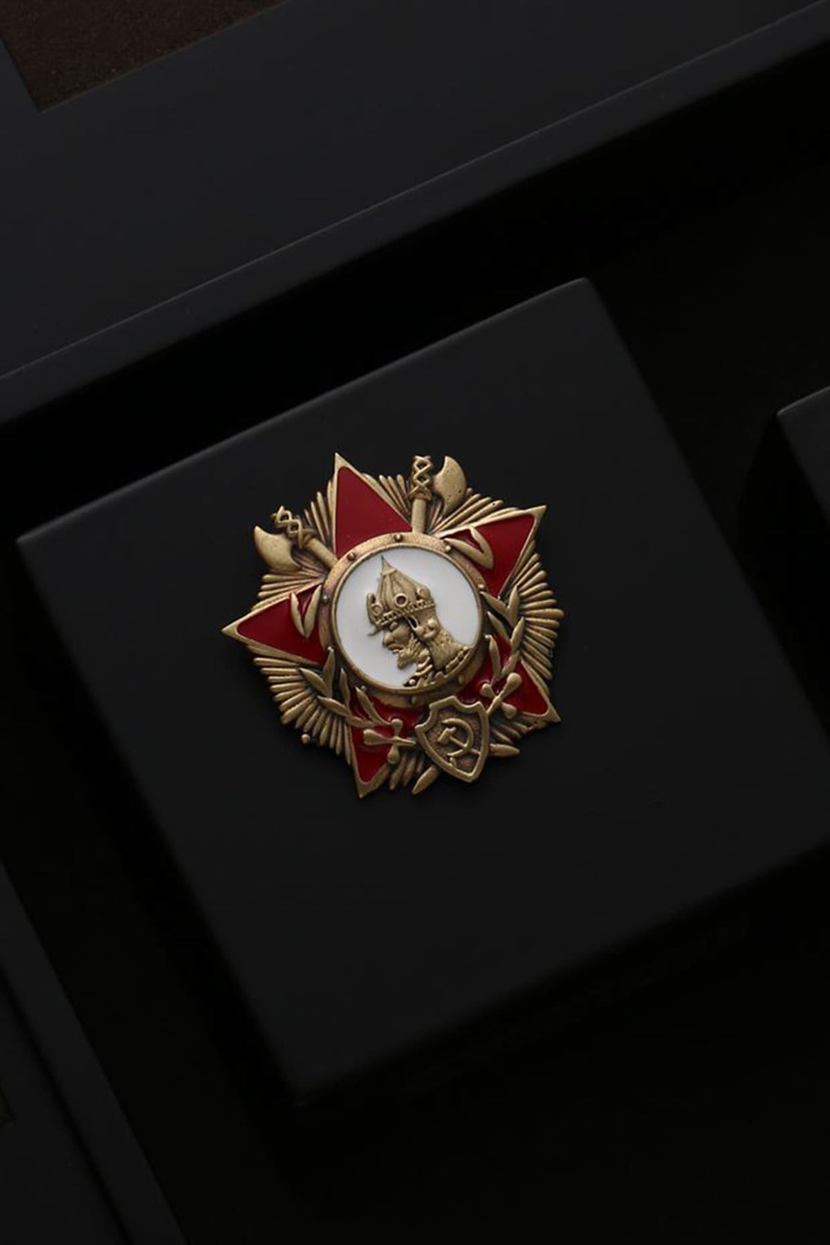 Antique Gold Finish Hannibal Brooch