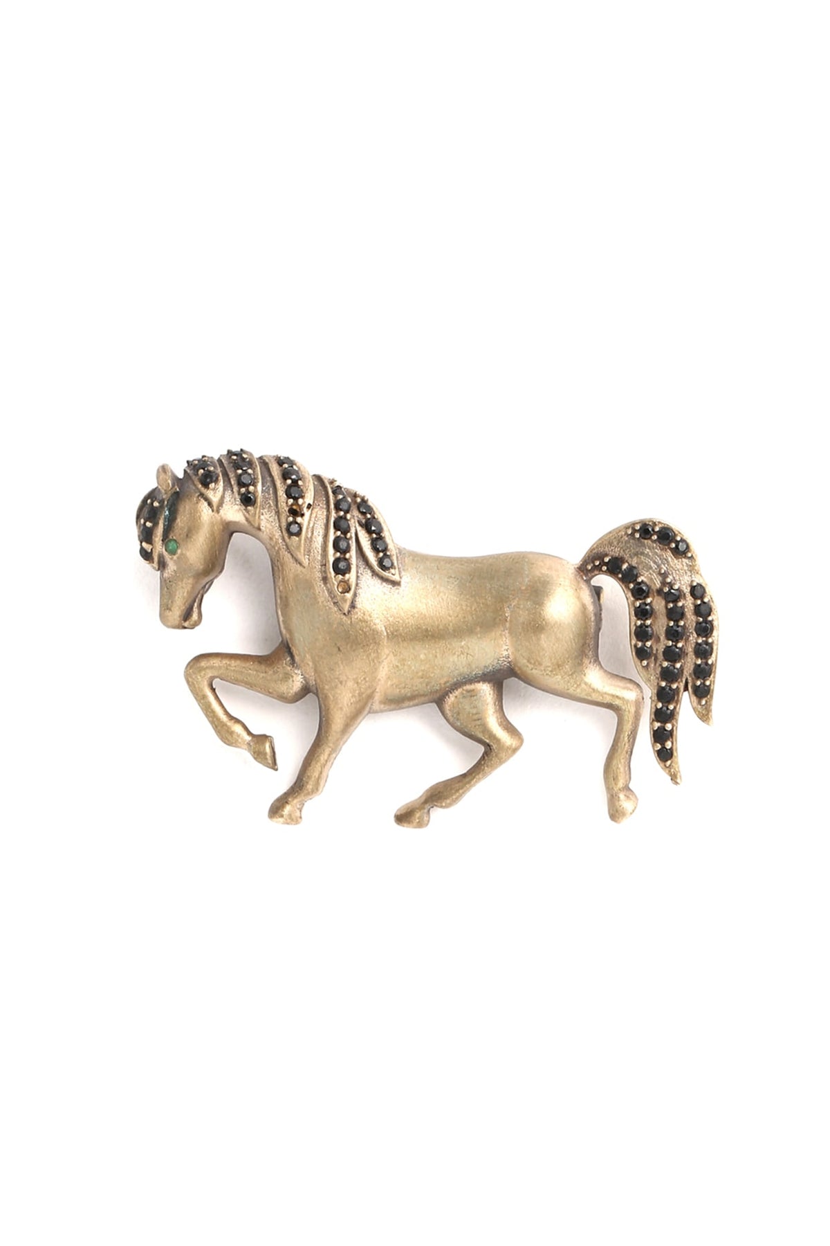 Antique Gold Finish Horse Brooch
