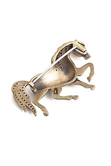 Antique Gold Finish Horse Brooch