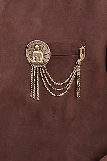 Antique Gold Finish Buddha Brooch