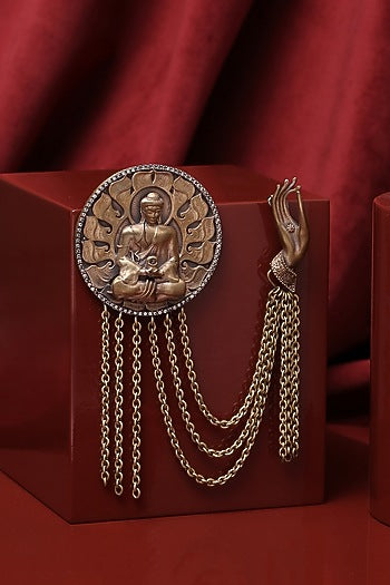 Antique Gold Finish Buddha Brooch