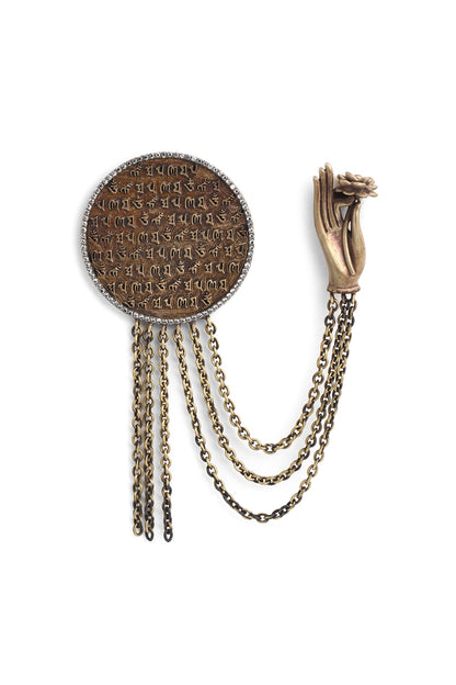 Antique Gold Finish Buddha Brooch