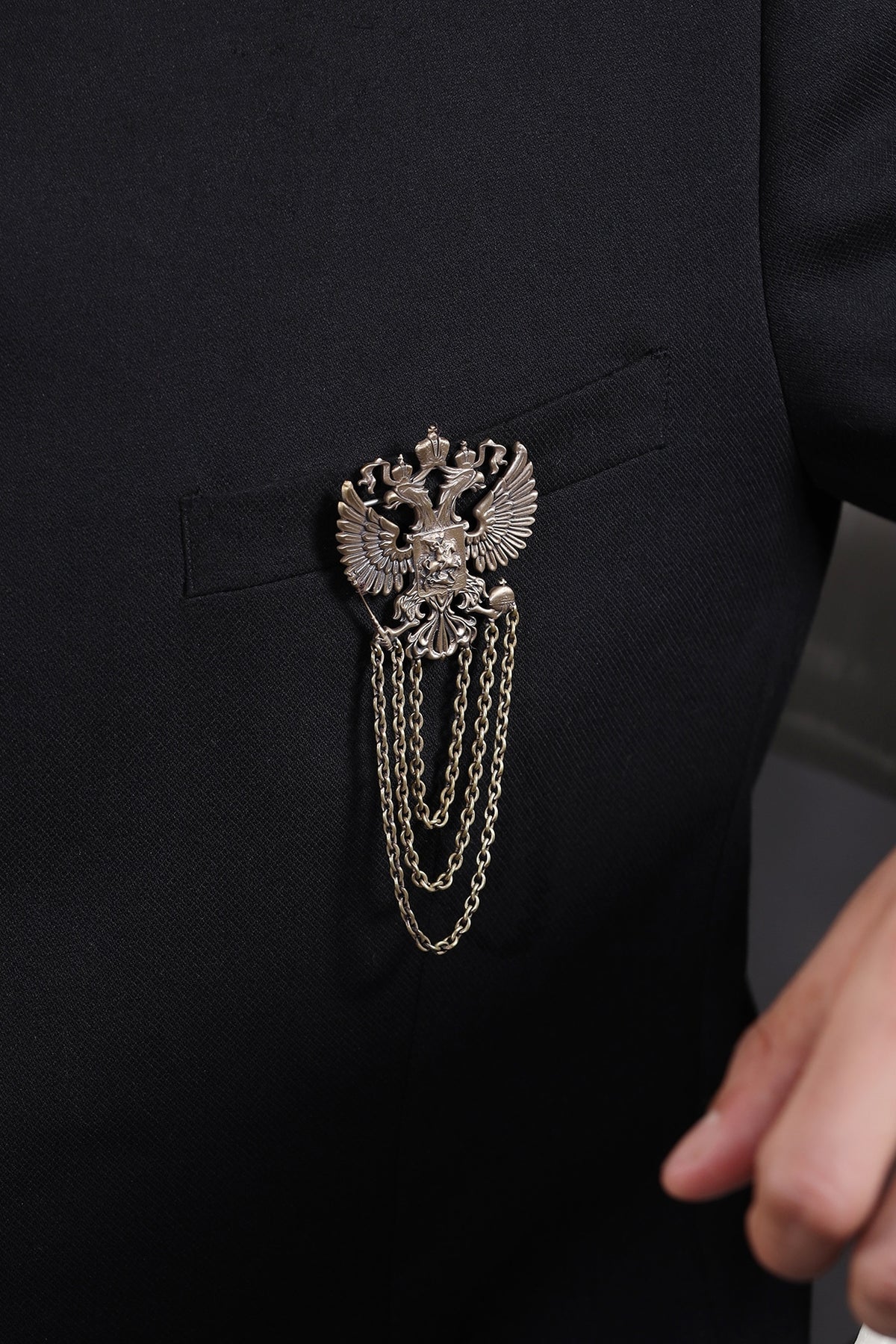 Antique Gold Finish Eagle Brooch