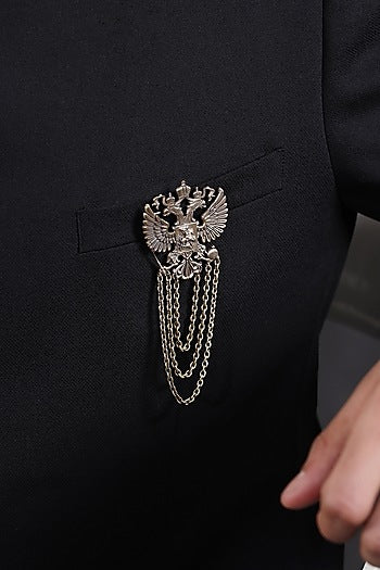 Antique Gold Finish Eagle Brooch