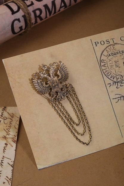 Antique Gold Finish Eagle Brooch