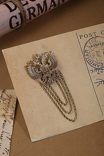 Antique Gold Finish Eagle Brooch