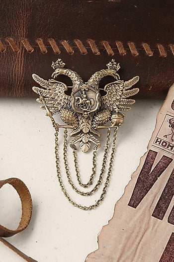 Antique Gold Finish Rising Eagle Brooch
