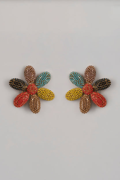 Gold Finish Daisy Stud Earrings