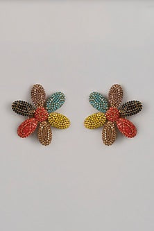Gold Finish Daisy Stud Earrings