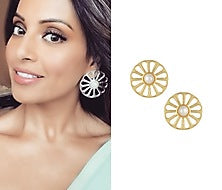Gold plated wheel earrings