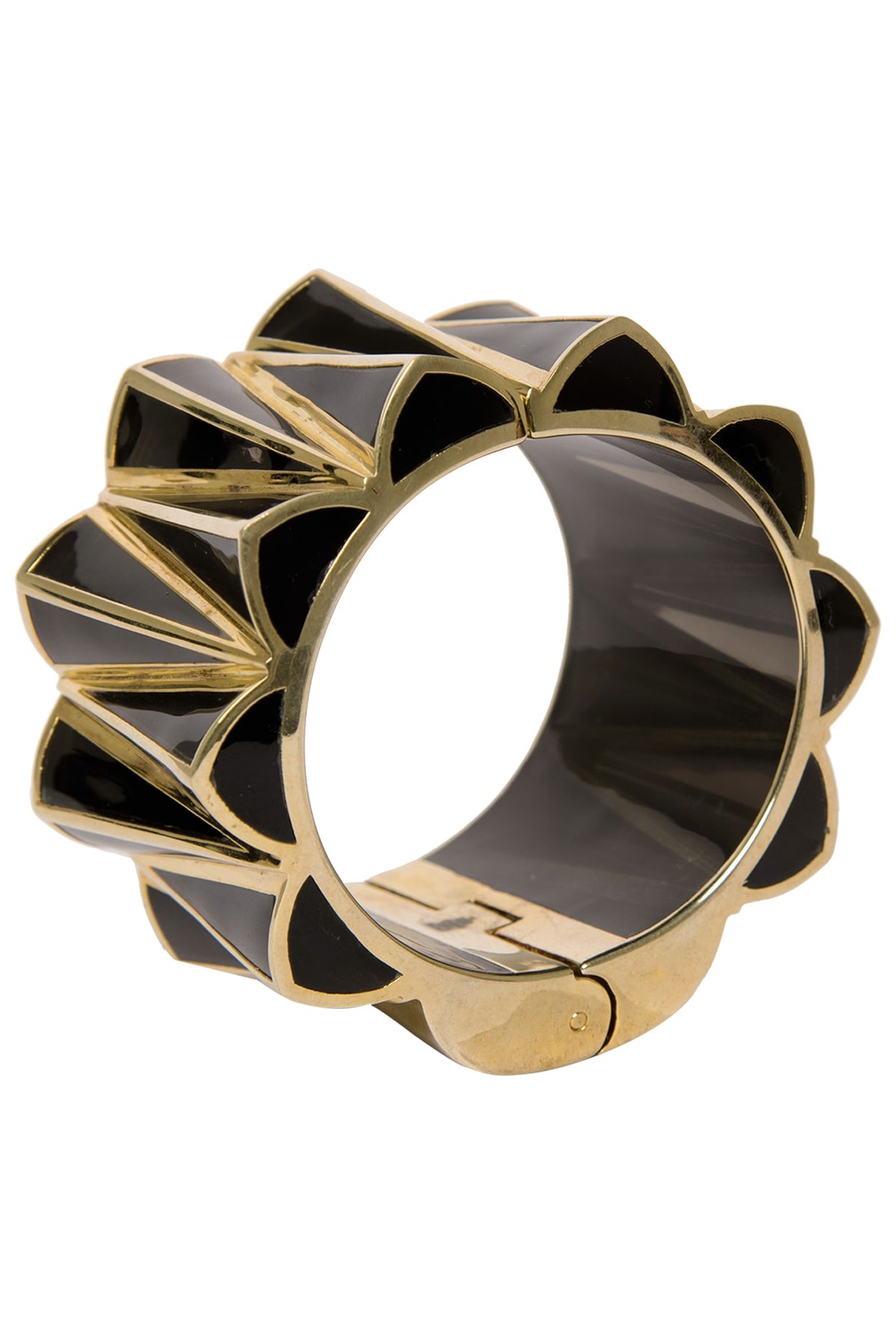 Black and Gold Zigzag Bangle