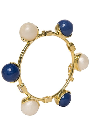 White and Blue Zircon Ball Bangle