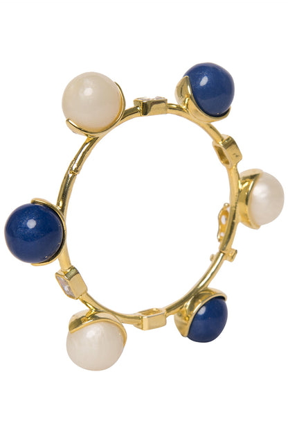 White and Blue Zircon Ball Bangle