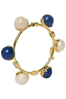 White and Blue Zircon Ball Bangle