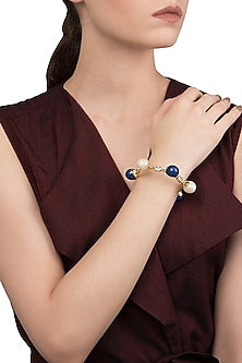 White and Blue Zircon Ball Bangle