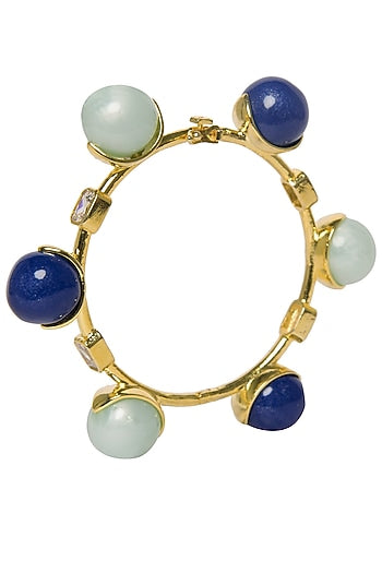 Blue Dual Tone Zircon Ball Bangle